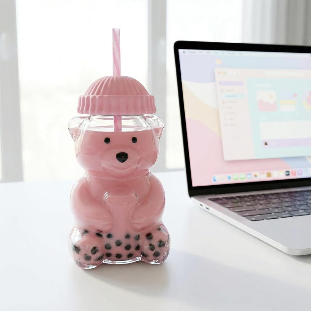 Cute Bear Glass Tumbler