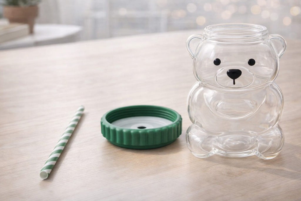 Cute Bear Glass Tumbler