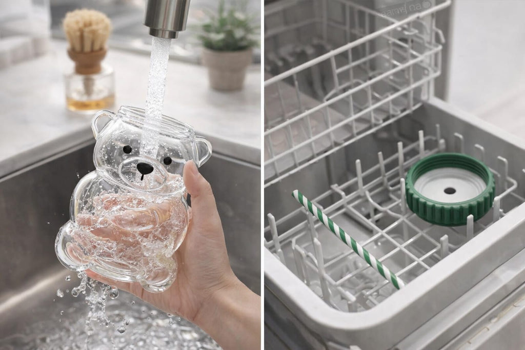 Cute Bear Glass Tumbler