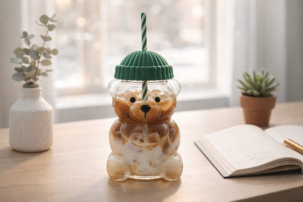 Cute Bear Glass Tumbler