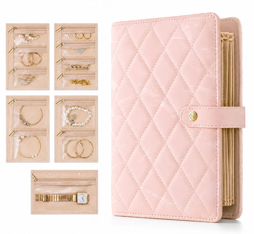 Luxury Portable Leather Jewelry Storage Book 
